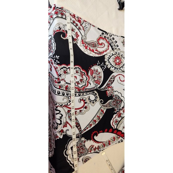 Chicos Womens Size 1‎ US 8 Shift Dress Stretch Paisley Knit Swing 3/4 Sleeves - Picture 7 of 11